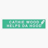 Cathie Wood Helps Da Hood Sticker Vinyl Decal Waterproof Bumper Sticker Laptop Window 5"