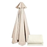 Telo Ombrellone 3x3 Ricambio 6/8 Costole, Copertura di Ricambio per Ombrellone, Baldacchino Beige 3M/8Ribs (Solo Baldacchino)