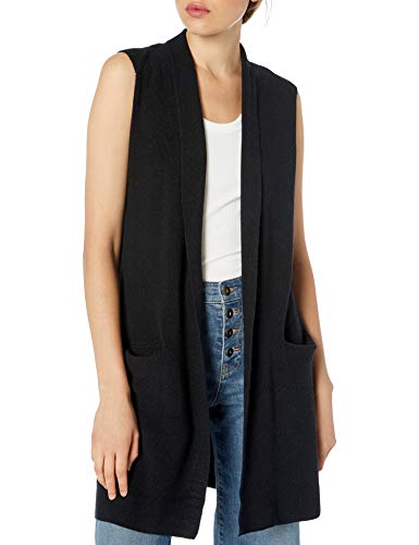 kensie Women's Comfy Viscose Blend Vest, Black, Extra Small