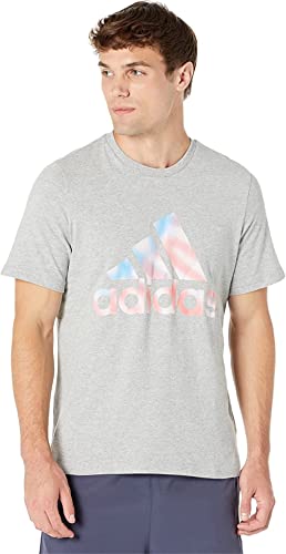 T-shirt adidas Americana au logo vintage et tissu gris chiné résistant taille M
