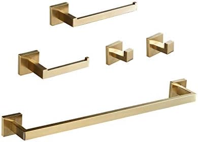 Portasciugamani Bagno Oro Spazzolato Beelee - Acciaio Inox SUS304, Design Moderno E Elegante - Foto 4