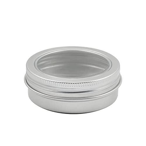 Image of Othmro 1Pcs Round Aluminum Cans Tin Can Screw Top Metal Lid Containers 60ml /2 oz, 68 * 25mm (D*H) Silver Color Aluminum Containers for Lip Balm, Crafts, Cosmetic, Candles