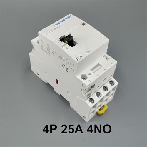 Contacteur modulaire 4P 25A TOCT1 pour rail DIN avec commande manuelle 4NO - 3