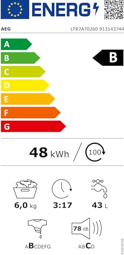 AEG Waschmaschine Toplader, 40 cm, Testsieger Stiftung Warentest, 6 kg, Serie 7000 ProSteam-Dampf-Programm – Weniger Bügeln & mehr Frische, Mengenautomatik, Inverter Motor, 1200 U/min, LTR7A70260