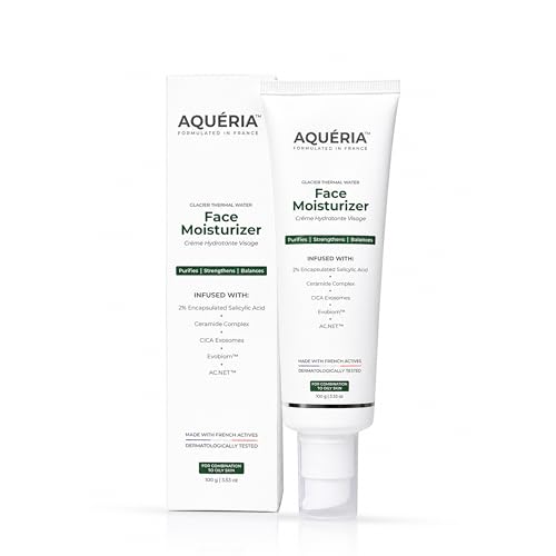 Image of Aqueria Oil Control Gel Based Daily French Moisturizer | 2% BHA, 3% Niacinamide with Ceramides, Cica & Multi Actives | Controls Oil, Repairs Skin Barrier & Clears Pores | Lightweight, Fast Absorbing, Non-Greasy, Non-sticky Hydration | Mattifying, Fragrance-Free Cream for Oily, Combination & Acne Prone Skin | 100g