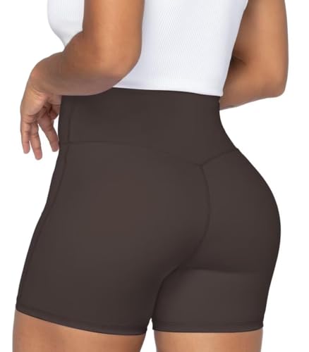 Image of Sunzel Crossover Biker Shorts for Women, No Front Seam V High Waist Yoga Workout Gym Shorts with Tummy Control | 4 Or 6-Inch Inseam, High Waisted, Tummy Control, Crossover Waist, Buttery Soft, No Front Seam, Squat Proof, Compression