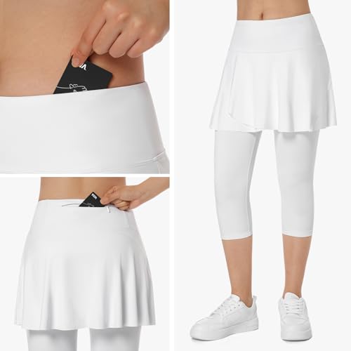 Image of ANIVIVO Skirted Legging for Women, Yoga Legging with Skirts &Women Tennis Leggings Clothes Pockets