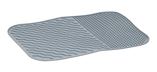 alpina Abtropfmatte Spüle - Küchen Zubehör - Unterlage Küche aus Silikon mit Rippen - Küchenspüle Abtropfmatte Spülmaschinenfest 34,5 x 26,5 cm - Grau