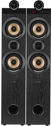 Image of F&D T70X 2.1 Twin Tower Speakers (Black) | Wireless Bluetooth Speaker | 160W Bass Boosted Output Power /Wireless Mic /LED Display | BT 5.0 /FM /USB /AUX | Speaker for TV, Laptop & Mobile