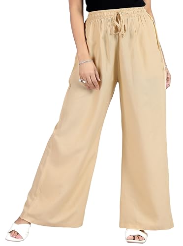 Image of BENKILS Women's Cotton Reyon Regular Fit Palazzo Pants - Available Size - M to 6XL