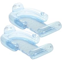 FUNBOY Clear Blue Mesh Chair 2-in-1 Water Chair with Cooling Mesh and Water Hammock Inflatable Pool Float, Bundle Pack of 2