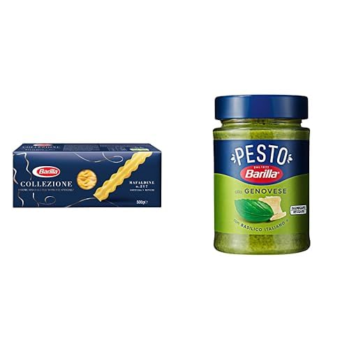 Barilla Mafaldine Makarna 500 Gr & Fesleğenli Pesto (Pesto Genovese) Makarna Sosu 190 Gr