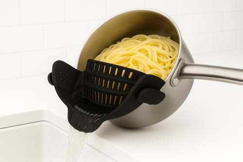 Smart Pots Food Strainer, Clip-On Silicone Colander, Heat-Resista...