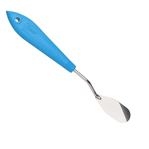 Ateco Offset Spatula, 2.1" Paddle Shape Trowel, Non-Slip Plastic Handle,Silver - image 1