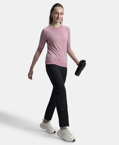 Image of Jockey 1302 Men's Super Combed Cotton Elastane Stretch Relaxed Fit Trackpants with Side Pockets Black L