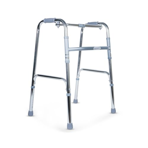 Image of Everactiv Lightweight Aluminium /Glossy Finish Walker for adults, Height Adjustable Walking Support for Old People, Sturdy Frame Walker for Old People | Made in India
