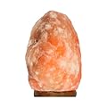 Premium Himalayan Salt Lamp with Wooden Base - Handcrafted Natural Shape Himalayan Pink Salt Lamp for Bedroom, Living Room & Office