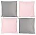 Produktbild Coen Bakker Jack 4X Outdoor Lounge Kissen 45x45cm viele Farben Dekokissen inkl. Füllung Wasserfest Sitzkissen Garten Stuhl, Farbe:2X Grau - 2X Rosa