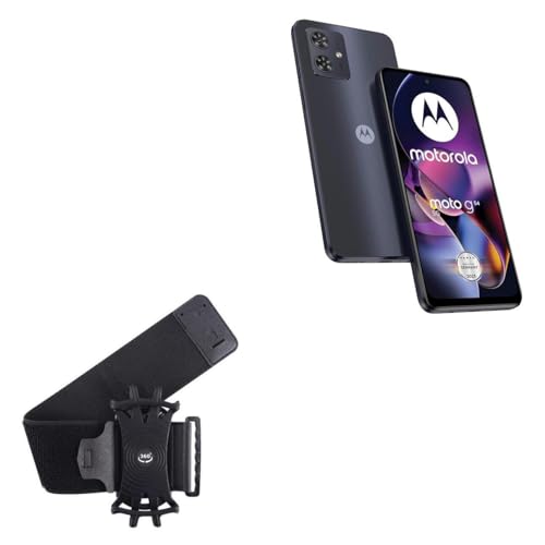 BoxWave Holster Compatible with Motorola Moto G54 (Power Edition) - ActiveStretch Sport Armband, Adjustable Armband for Workout and Running - Jet Black