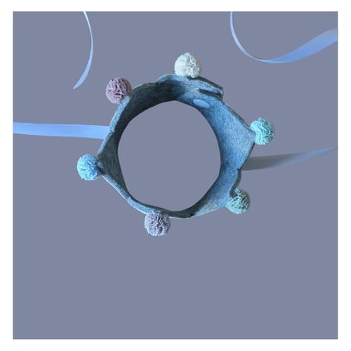 Personalisierte handgemachte Hundekrone - Individuelle Krone für besondere Anlässe, Klein, weiß mit bunten Punkten