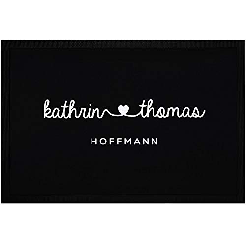 SpecialMe® Fußmatte mit Vornamen Familienname Herz Nachname personalisierbar rutschfest & waschbar...