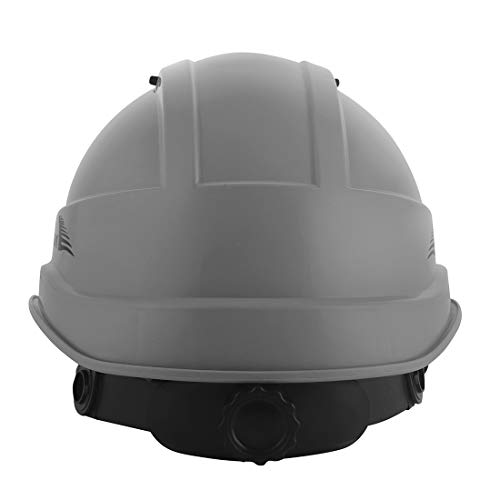 Image of KARAM PN542 Safety Helmet for Men Industrial & Construction Helmet | Ratchet Type Adjustment with Adjustable Chin Strap | Ventilation & Side Slot for Attachment | EN Certified Hard Hat | Apex Grey