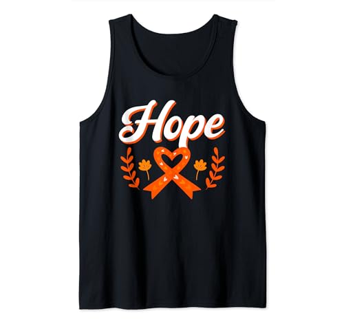 Hope Leucemia Awareness Familia Orange Ribbon Cáncer de sangre Camiseta sin Mangas