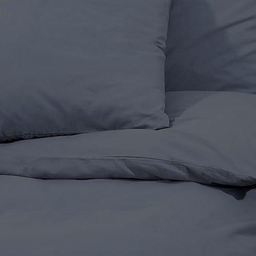 Parure de lit infroissable et légère en microfibre anthracite pour chambre moderne