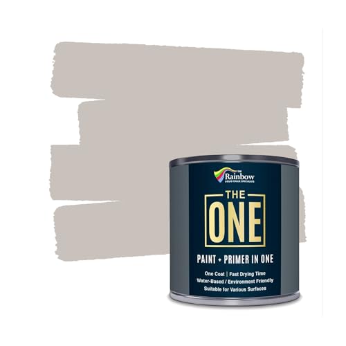 THE ONE All-In-One Paint & Primer - Soft Taupe Matte, 8.5 Fl Oz/250ml | 1 Coat Formula | Easy Indoor & Outdoor Decorating for Home & Garden Walls, Floors & Furniture | Water-Based & Low VOC