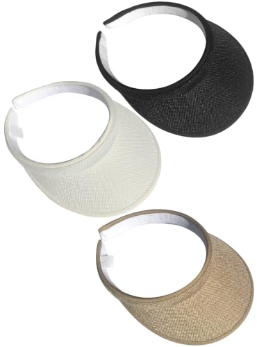 Image of 3 Pieces Clip On Visors Women Men Visor Sun Hats Hat Outdoor Sports Golf Beach Travel Tennis Cap