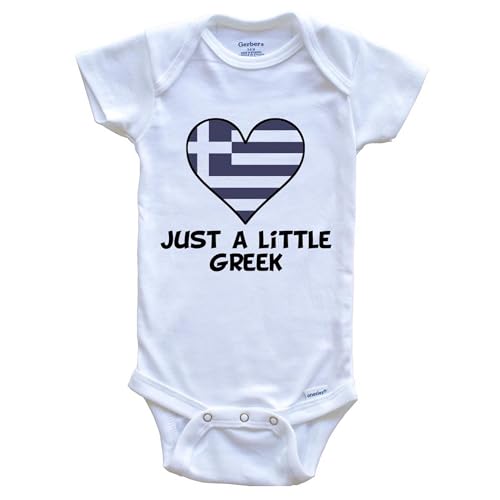 Just A Little Greek One Piece Baby Bodysuit - Funny Greece Flag Baby Bodysuit
