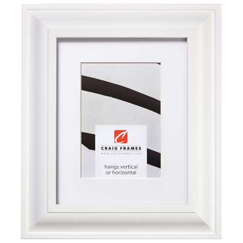 Craig Frames 14x20 White Picture Frame Matted to 11x17, Home Wall Decor