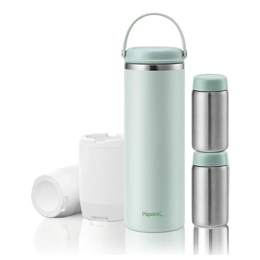 Papablic Innovative 360° CapsuleChill Breastmilk Cooler for 36H Safe Storage, 20oz Stress-Free Portable Breast Milk Chiller with 2pcs Stainless Steel Baby Bottles for Work & Travel, Mint Green