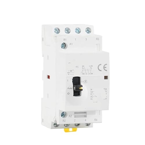 Contacteur manuel 4P 25A 4NO 230V commutateur modulaire rail DIN triphasé monophasé
