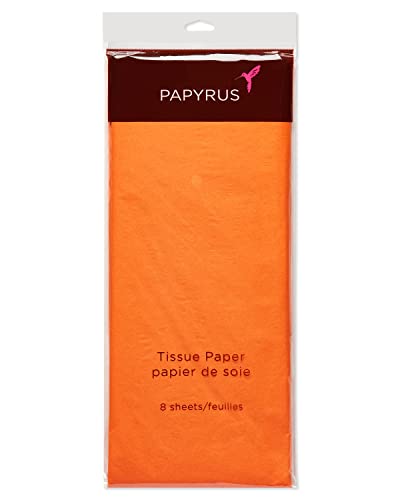 Image of Papyrus 8 Sheets 20 in. x 26 in. Orange Tissue Paper for Graduation, Birthdays and All Occasions (Pack of 2)