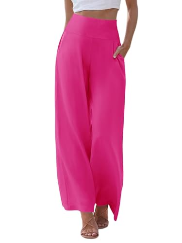 JZC Women's Palazzo Lounge Pants Casual Wide Leg Pants High Waist Flowy Toursers with Pockets