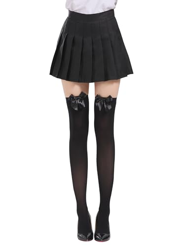 Image of SOUTHRO Thigh High Stockings & Fishnet Tights with Bow, Cute Kawaii Socks | Soft Nylon, Velvet & Satin Bow Styles; Thigh High, Knee High or Footed Tights; for Coquette, Halloween, Cosplay & Date