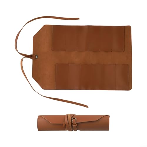 Functional Tool Roll Bag for Convenient Transport of Hardware Accessories (Brown)