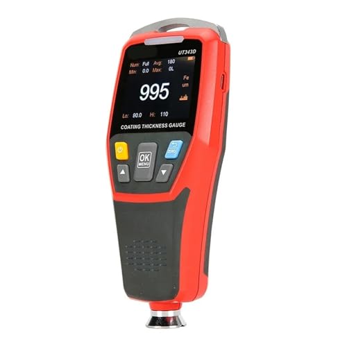Calibrador de espesores UT343D digital con pantalla LCD retroiluminada de 320 x 240 píxeles, para pintura automotriz y recubrimientos en metales ferrosos y no ferrosos miniatura 3