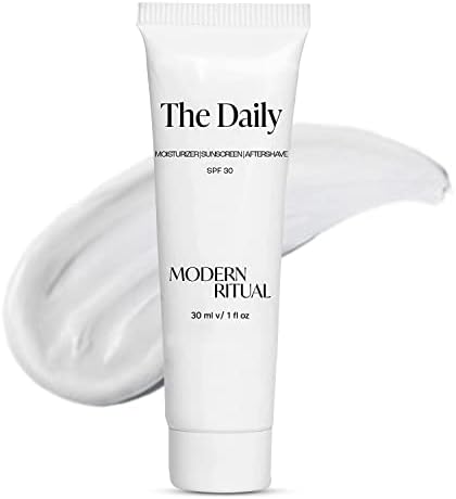 MODERN RITUAL 3-in-1 SPF 30 Face Moisturizer 1 fl oz - Healing Aftershave - Face Sunscreen - Ultra-Hydrating Face Lotion for Summer - Anti-Aging Facial Moisturizer - Made in USA