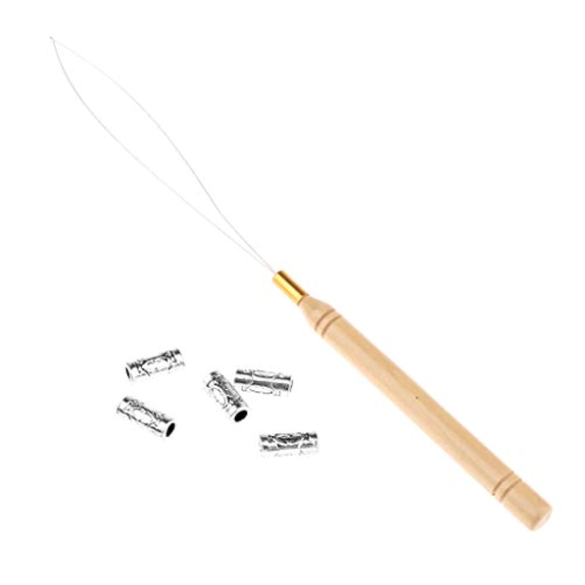 5Pcs Hair Braid Bead Extensions Decoration with Hook Tool