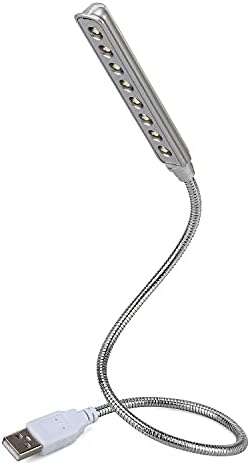 Daffodil USB LED Light - 8 Super Bright LED Reading Lamp - No Batteries Needed - PC & Mac Compatible (ULT05 Silver)
