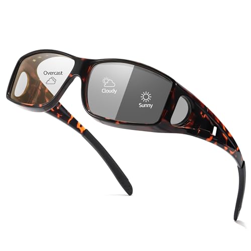 Image of LVIOE Polarized Photochromic Sunglasses Women Men, Fit Over Sun Glasses with UV Protection for Driving Traveling