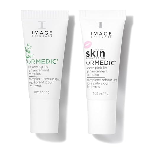 IMAGE Skincare, Ormedic pH Balancing Lip Enhancement Complex, with Avocado Oil & Vitamin E for Deep Hydration, Clear & Seer Pink, Set of 2