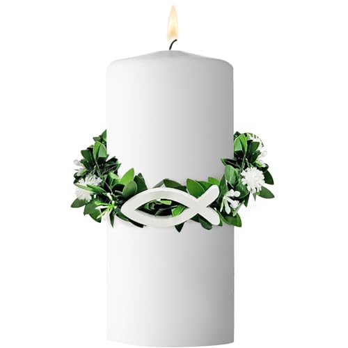 Tropfschutz Kommunionkerze,Tropfenfänger Kommunionkerze,Kerzen Tropfschutz Kommunion 4-9cm,Taufkerzen Buchskranz Tropfenfänger,Kerzenrock Kommunion,Tropfschutz Kerzenkranz