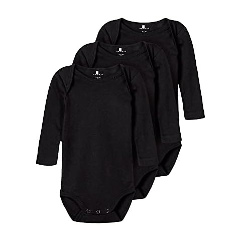 NAME IT Baby Solid Black Footie for 6-9m Cover