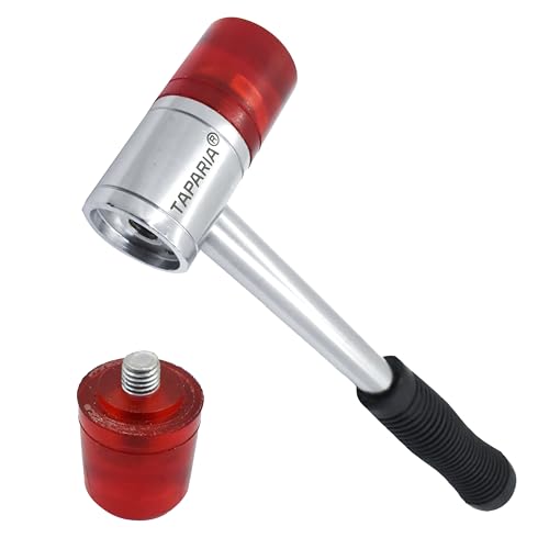 Image of Taparia 40 mm dia Soft faced hammer with handle SFH40, Unbreakable hard plastic heads (replaceable) and Rubberised grip, Suitable for masonery, Wood working, Industrial, Professional, Home and DIY