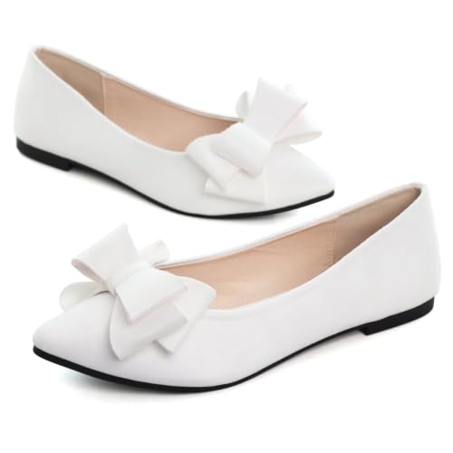 Image of TN TANGNEST Women Fashion Bowknot Flats Comfort Pointed Toe Dress Shoes