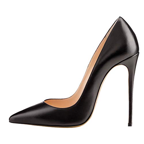 Women Stiletto High Heel Shoes Pointed Toe Pu Leather Sexy Slip on Dress Comfort Pump Court Shoes for Working