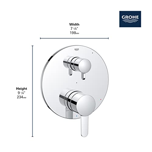 Grohe 29434000 Cosmopolitan Pressure Balance Valve Trim with 2-Way Diverter and Cartridge, Starlight Chrome